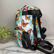 Load image into Gallery viewer, Mini Backpack - Butterfly Orange Teal