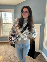 Load image into Gallery viewer, The Roni Nylon Crossbody - Black Gingham Daisy Floral