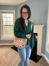 Load image into Gallery viewer, The Roni Nylon Crossbody - Checkered Camel