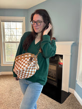 Load image into Gallery viewer, The Roni Nylon Crossbody - Checkered Camel