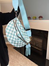 Load image into Gallery viewer, The Roni Nylon Crossbody - Checkered Aqua