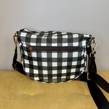 Load image into Gallery viewer, The Roni Nylon Crossbody - Black White Plaid