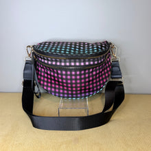 Load image into Gallery viewer, The Roni Nylon Crossbody - Plaid Ombre Black