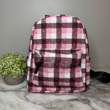 Load image into Gallery viewer, Mini Backpack - Pink Polka Dot Plaid