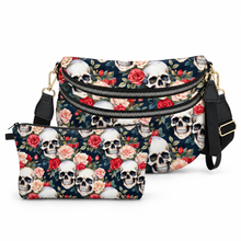 Load image into Gallery viewer, Bundled Set - Roni & Pouch - Halloween Skull Roses