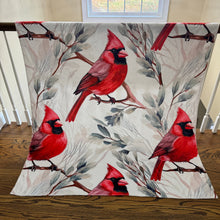 Load image into Gallery viewer, Blanket - Christmas - Red Cardinal - PREORDER