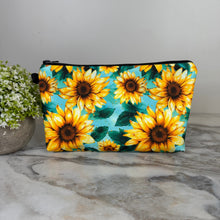 Load image into Gallery viewer, Pouch - Floral Sunflower Mint