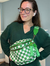 Load image into Gallery viewer, The Roni Nylon Crossbody - Checkered Kelly Green