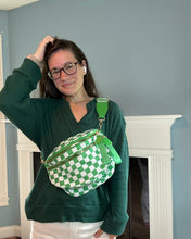 Load image into Gallery viewer, The Roni Nylon Crossbody - Checkered Kelly Green