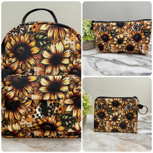 Load image into Gallery viewer, Mini Backpack, Pouch, & Mini Pouch Bundled Set - Sunflower Dots
