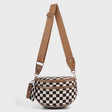 Load image into Gallery viewer, The Roni Crossbody - Canvas Tan Black Camel Check