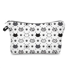 Load image into Gallery viewer, Pouch - Cat, Black & White Heads