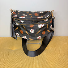Load image into Gallery viewer, The Roni Nylon Crossbody - Baseball on Black
