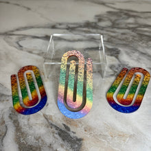 Load image into Gallery viewer, Jumbo Paperclip - Rainbow Glitter - PREORDER

