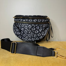 Load image into Gallery viewer, Roni - Nylon Crossbody - Black &amp; Grey Animal - PREORDER
