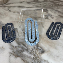 Load image into Gallery viewer, Jumbo Paperclip - Charcoal Blue Floral
