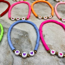 Load image into Gallery viewer, Bracelet - Clay + Bead - Hearts
