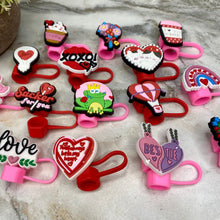 Load image into Gallery viewer, Silicone Straw Toppers Tumbler - Love Mix #2
