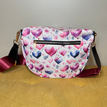 Load image into Gallery viewer, The Roni Nylon Crossbody - Pink Purple Hearts
