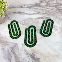 Load image into Gallery viewer, Jumbo Paperclip - Green Squares
