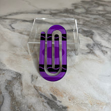 Load image into Gallery viewer, Jumbo Paperclip - Purple Crayon - PREORDER
