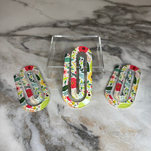 Load image into Gallery viewer, Jumbo Paperclip - White Background Floral - PREORDER
