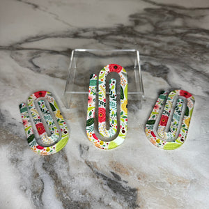 Jumbo Paperclip - White Background Floral - PREORDER
