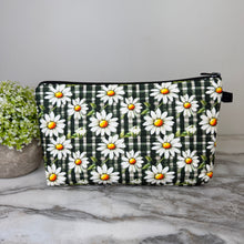 Load image into Gallery viewer, Pouch - Floral Olive Gingham Daisy
