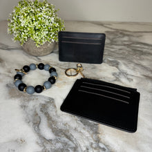 Load image into Gallery viewer, Denim Suede Bracelet Keychain &amp; Card Holder Wallet - PREORDER
