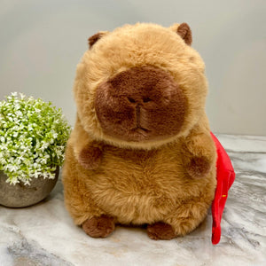 Plush Capybara Strawberry Toy