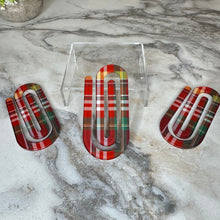 Load image into Gallery viewer, Jumbo Paperclip - Red &amp; Green Plaid
