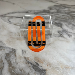 Jumbo Paperclip - Orange Crayon - PREORDER