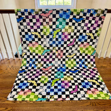 Load image into Gallery viewer, Blanket Halloween #24 - Rainbow Bat Checker
