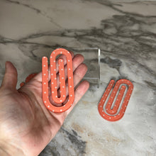 Load image into Gallery viewer, Jumbo Paperclip - Coral Polka Dot - PREORDER
