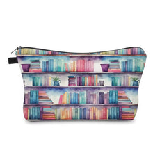 Load image into Gallery viewer, Pouch - Watercolor Book Shelves
