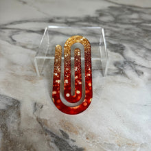 Load image into Gallery viewer, Jumbo Paperclip - Red Gold Ombre Glitter - PREORDER
