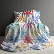 Load image into Gallery viewer, Blanket - Christmas - Snowflake on White - PREORDER ENDS 10/10
