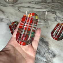 Load image into Gallery viewer, Jumbo Paperclip - Red &amp; Green Plaid
