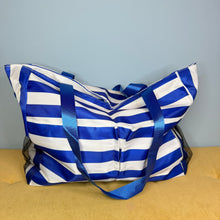 Load image into Gallery viewer, Tote Bag - Summer Stripes - Medium Blue
