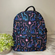 Load image into Gallery viewer, Mini Backpack - Cat Neon Outline
