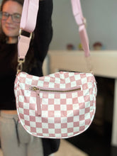 Load image into Gallery viewer, The Roni Nylon Crossbody - Checkered Medium Pink
