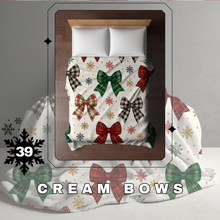 Load image into Gallery viewer, Blanket Christmas #39 - Cream Bows - PREORDER
