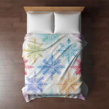 Load image into Gallery viewer, Blanket - Christmas - Snowflake on White - PREORDER ENDS 10/10
