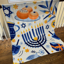 Load image into Gallery viewer, Blanket - White Hanukkah Holiday - PREORDER ENDS 10/10
