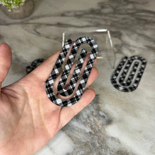 Load image into Gallery viewer, Jumbo Paperclip - Black &amp; White Plaid
