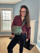 Load image into Gallery viewer, The Roni Nylon Crossbody - Animal Print Dark Green
