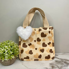 Load image into Gallery viewer, Tote Bag - Heart Brown + Tan
