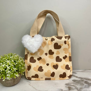 Tote Bag - Heart Brown + Tan