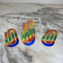 Load image into Gallery viewer, Jumbo Paperclip - Rainbow Glitter - PREORDER
