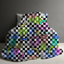 Load image into Gallery viewer, Blanket Halloween #24 - Rainbow Bat Checker - PREORDER ends 7/25
